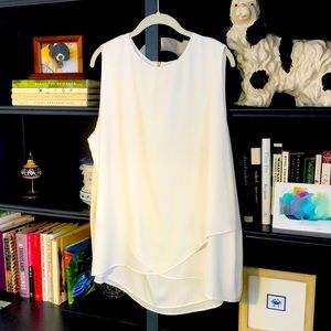 Chico’s Size 3 Sleeveless White Blouse